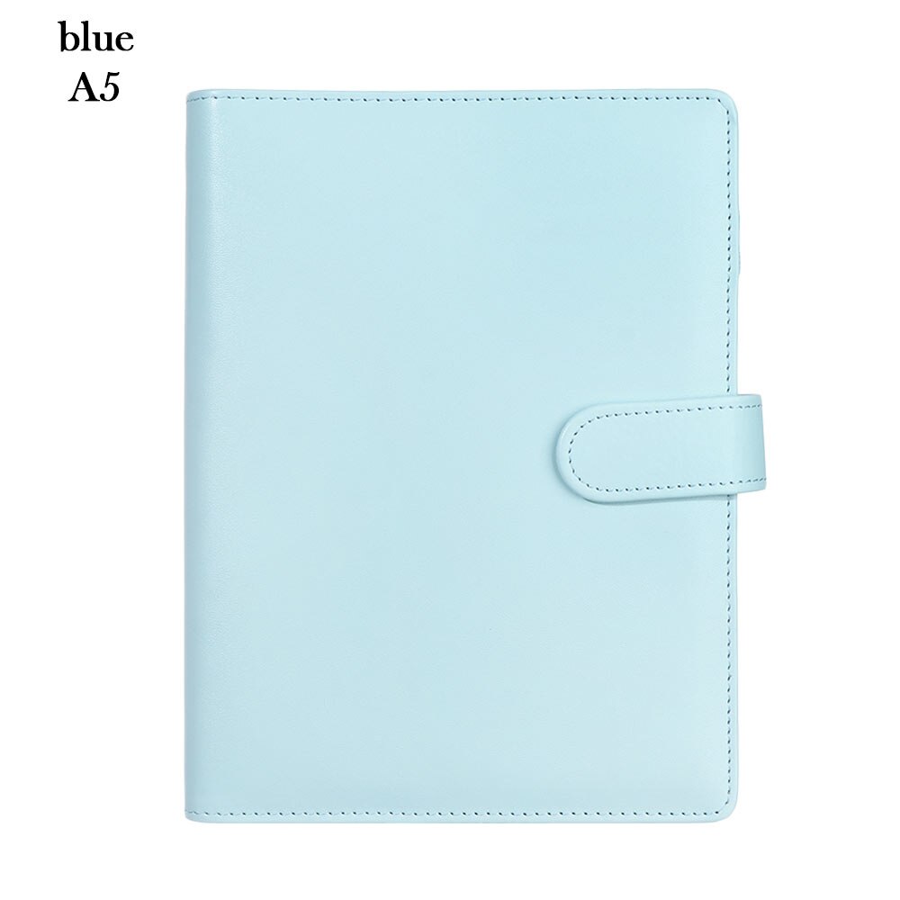 1PC A5 A6 Classic Loose Leaf Ring Binder Notebook Multifunctional Planner Weekly Monthly Diary Notebook Cover School Stationery: A5	blue