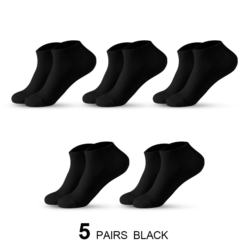 5 par/lote calcetines de corte bajo para hombre calcetines cortos blancos y negros para hombre calcetines deportivos de algodón calcetines para hombre calcetines tobilleros transpirables para primavera y verano: Negro Azul