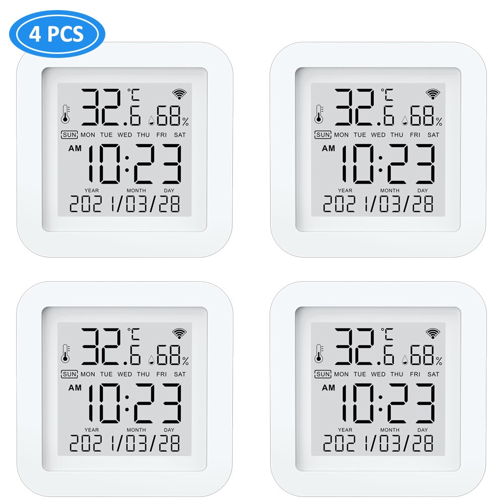 Thermomètre hygromètre WIFI, jauge d&#39;humidité et de température avec moniteur à distance, fonctionne avec Smart Life Alexa Google assistant Tuya