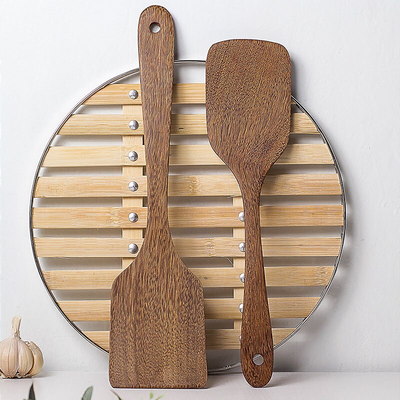 Thaïlande teck bois naturel vaisselle cuillère antiadhésive Pan riz cuillère longue passoire à riz cuisine outil de cuisson