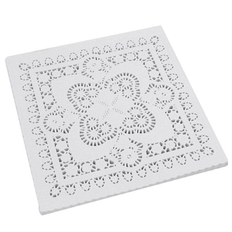 (250 unids/lote) tapete de papel cuadrado de 8 pulgadas con encaje, tapete para manualidades, tapetes, decoración de servicio de mesa navideño para bodas, barbacoa, comida, Bakin