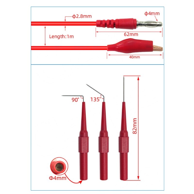 Sonda De Prueba Con Conector De Clip De Cocodrilo Con Aislam