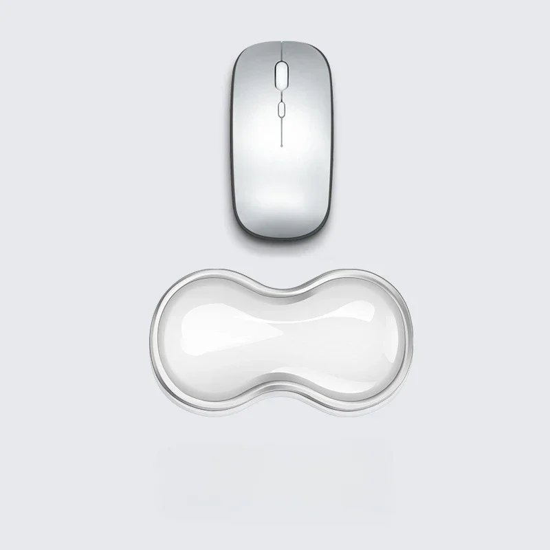Mauspad mit Handballen auflage, Tastatur auflage, rutsch feste transparente Desktop-Büros piel konsole aus Silikon, Maus-Handballen auflage: WHITE