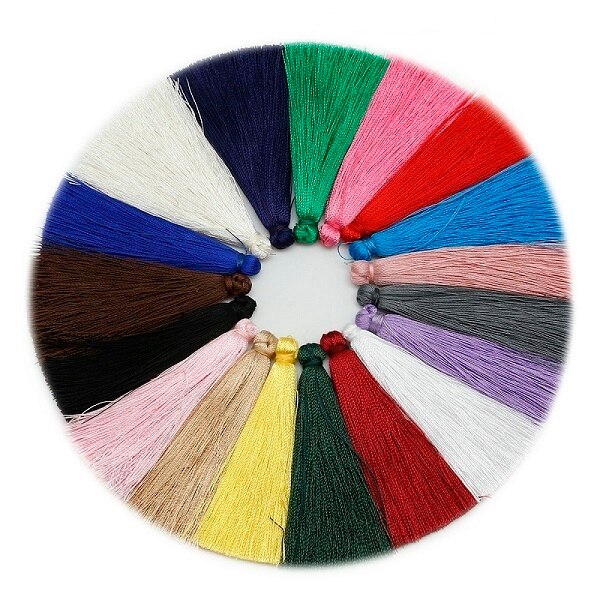 65mm Reiche Farbe Chinesische Handgemachte Kalender Vorhang Quaste Fransen links Makramee Anhänger DIY Schmuck Zubehör Machen 10 Stck: zufällig gemischt