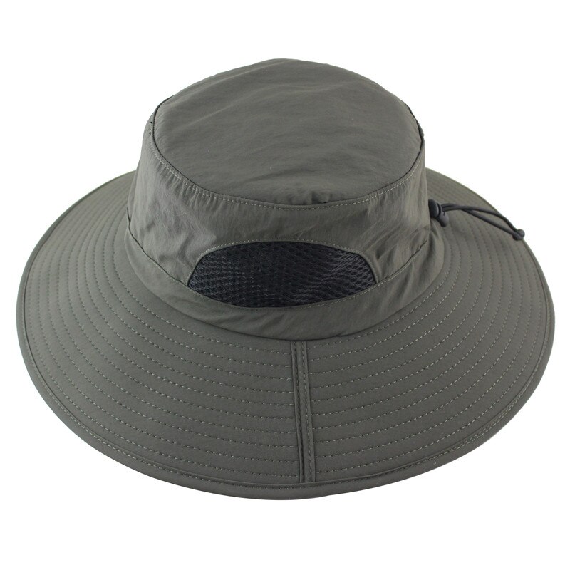 UPF 50+ Summer Wide Brim Bucket Hat Waterproof Breathable Packable Men Women Sun Hat Fishing Safari Boonie Hat Beach Panama Hat: Army Green