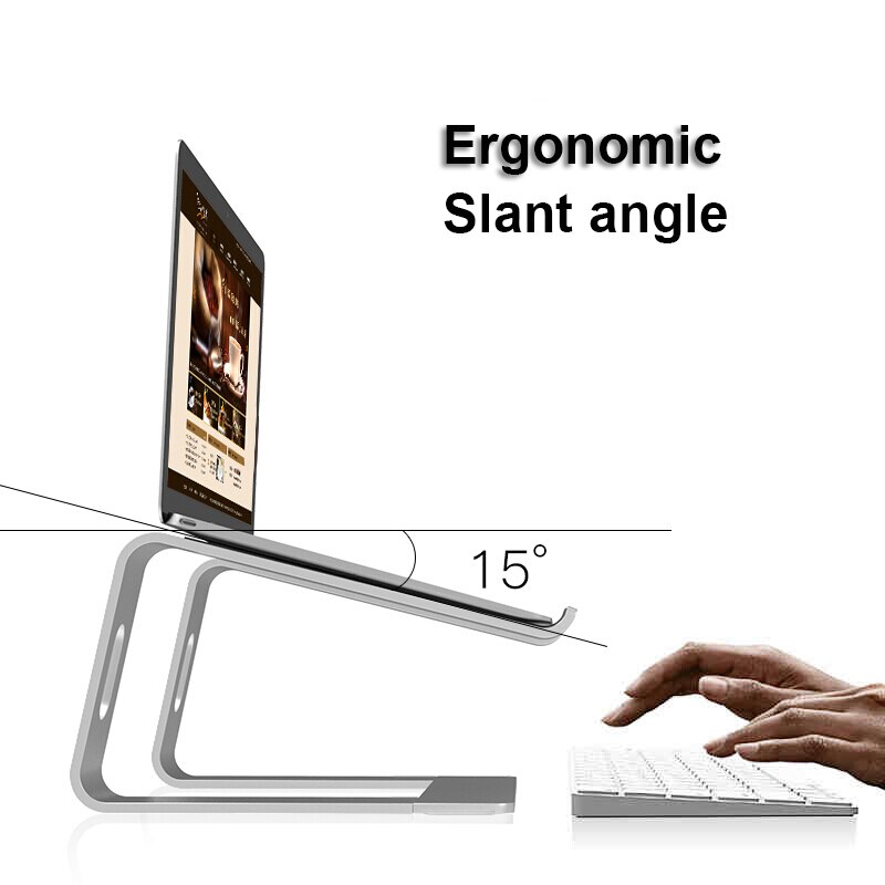 JEMACHE Aluminium 2-laagse ondertafelhouder, plankhouder, standaard voor laptop, MacBook Air/Pro met krasbestendige siliconen (zilver