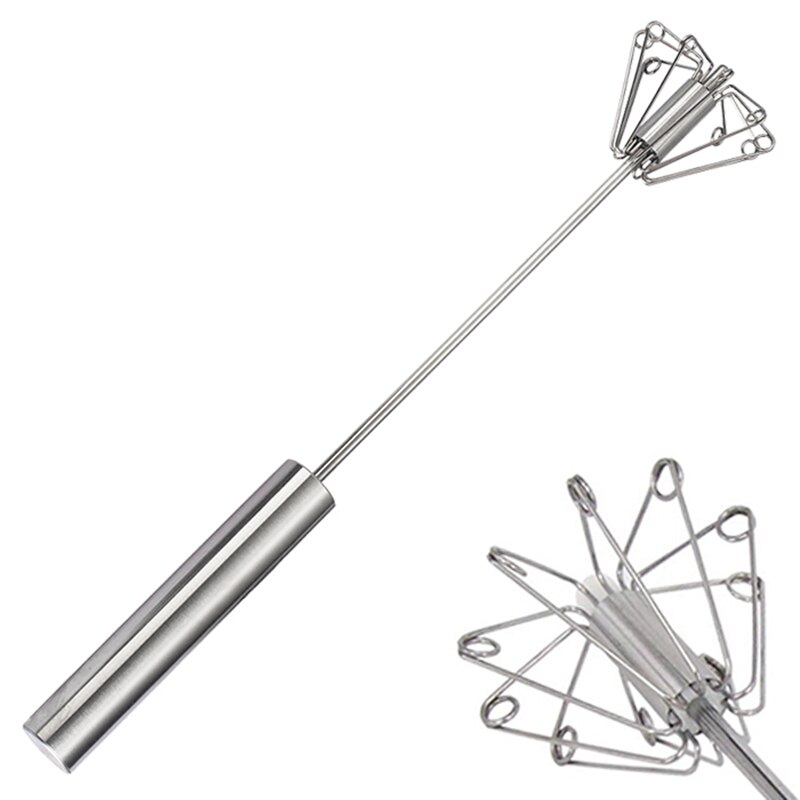 Batidor Manual de acero inoxidable, 1 Uds., batidor mágico de acero inoxidable, batidor giratorio, batidor Manual, herramienta de cocina
