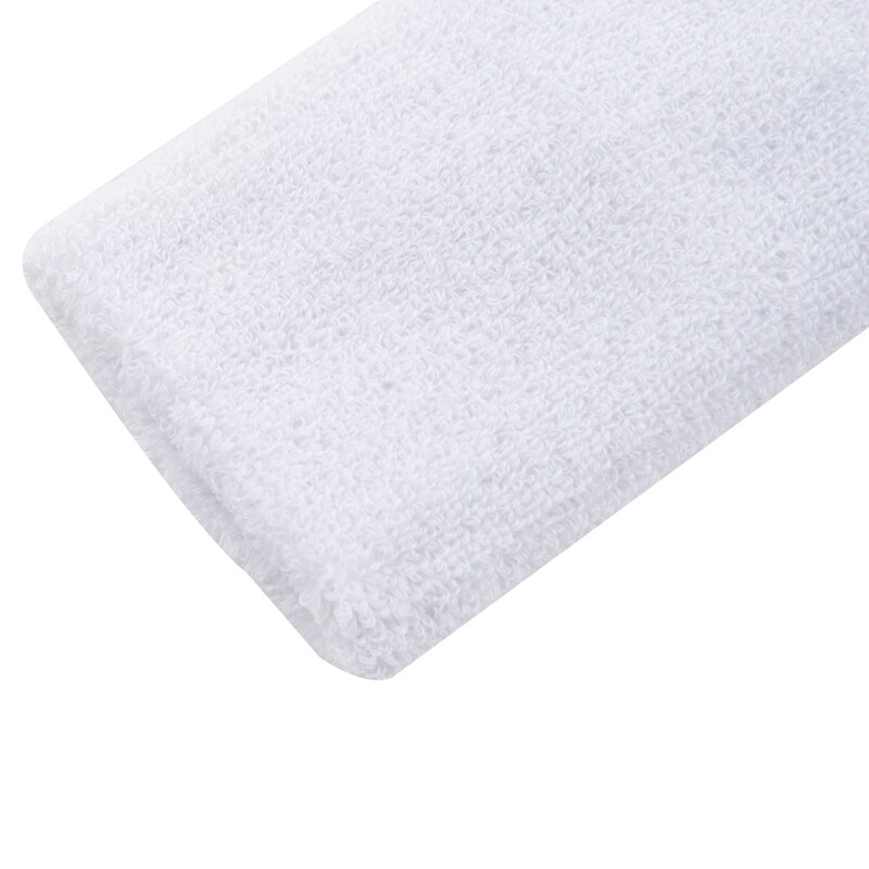 Sports Cotton Basketball Long Wristband Elbow Guard Pad Sweat Band Sports, White