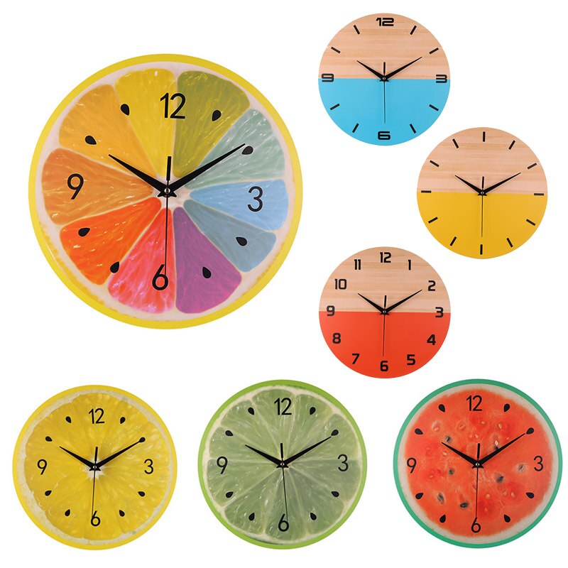 Fruit Digital Clock Modern Silent Digital Decorative Wall Clock for Home Living Roon Office Wall Decor
