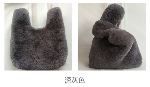 Zachte Pluche Luipaard Dames Handtassen Mode Winter Dames Kleine Tote Evening Clutch Purse Luxe Vrouwelijke Mini Schoudertas: Dark Gray