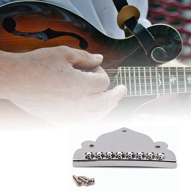 Mandolin Chrome Plated Metal 8 String Mandolin Guitar Tailpiece