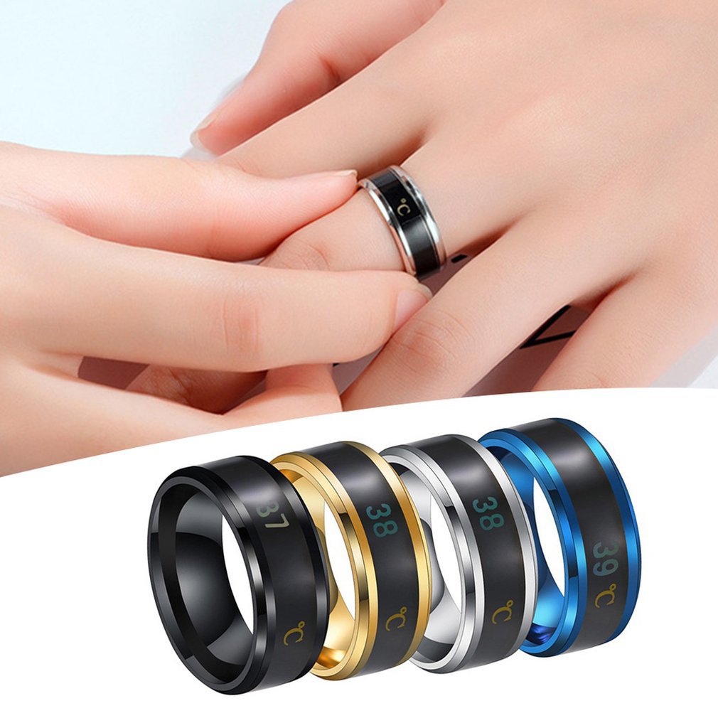 Titanium Steel Intelligent Temperature Sensing Ring Ring Portable Ring Birthday