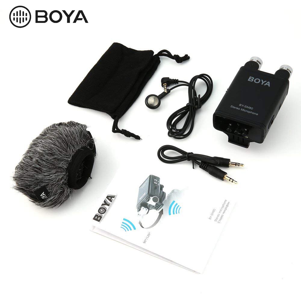 Boya av -sm80 stereo videomikrofon med frontrute til kanon til nikon til sony dslr kamera mikrofon videokamera