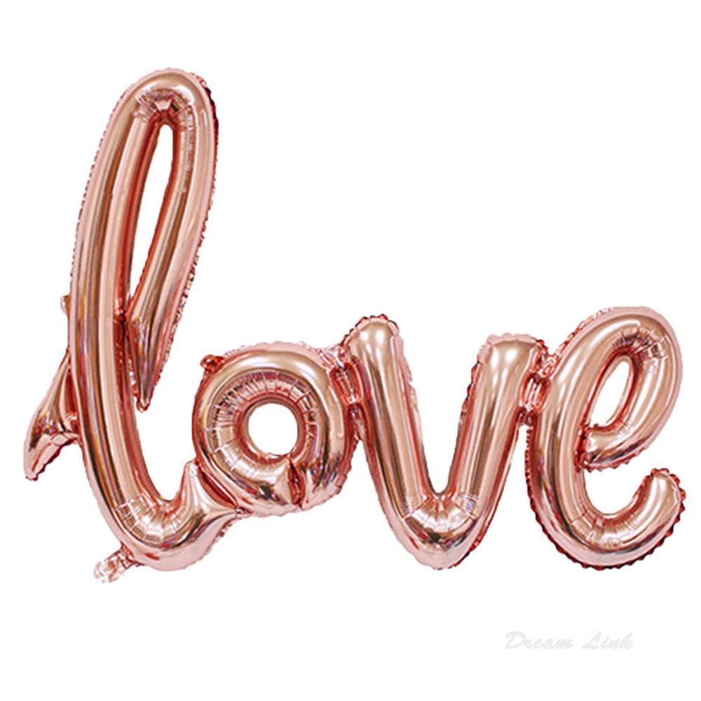 Lettre amour feuille ballon anniversaire mariage anniversaire saint valentin fête décor QX2E: Champaign Gold