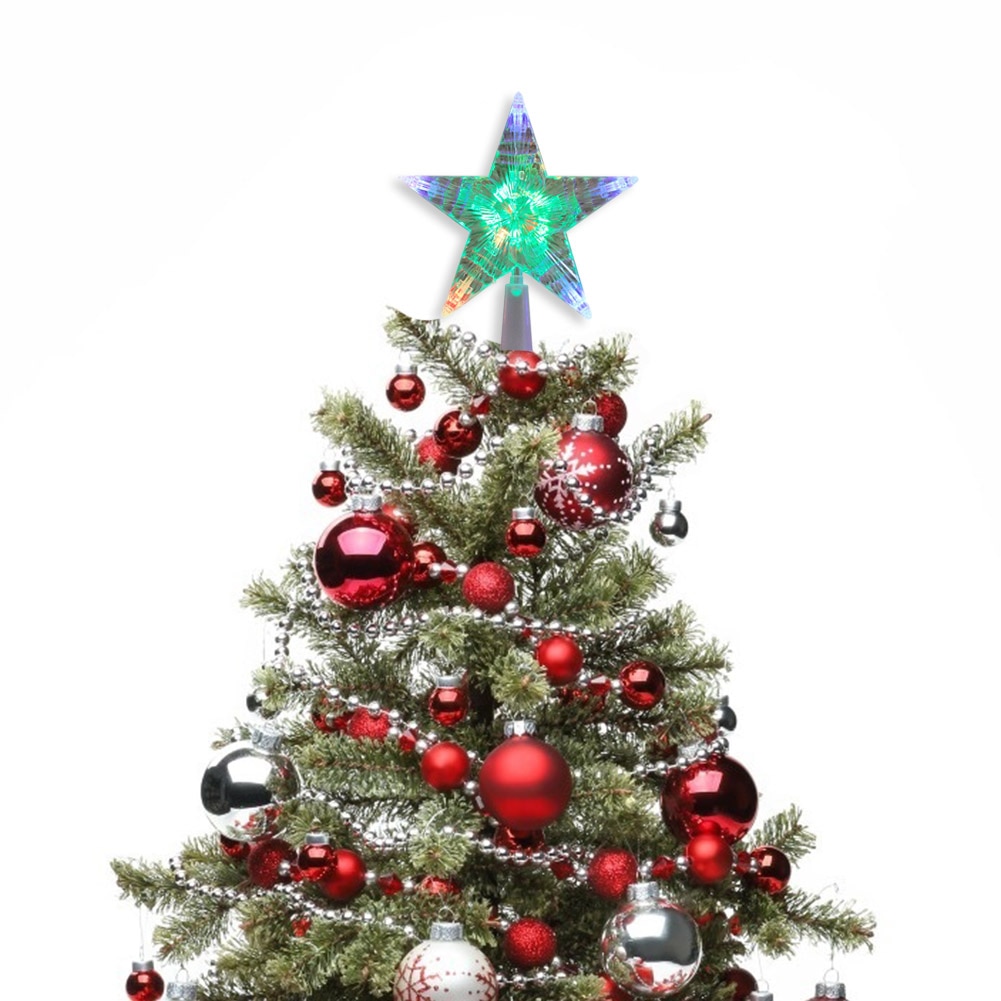 Christmas Tree Topper LED Treetop Flashing Mode Star Light Battery Operated Christmas Tree Topper for Christmas Party