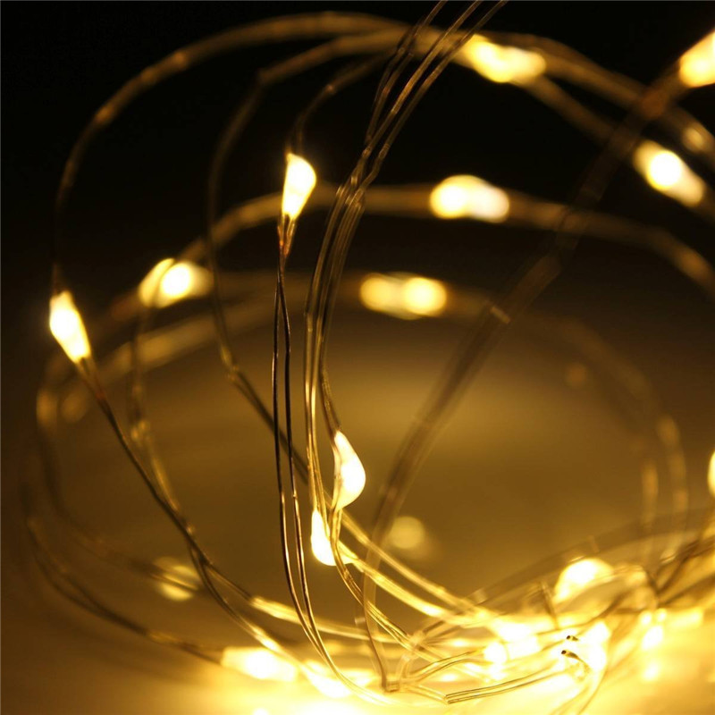 Fairy Lights AA Battery Powered 2M 20 3M 30 5M 50 10M 100Leds Silver Led Copper Wire String Light Christmas Lights Indoor