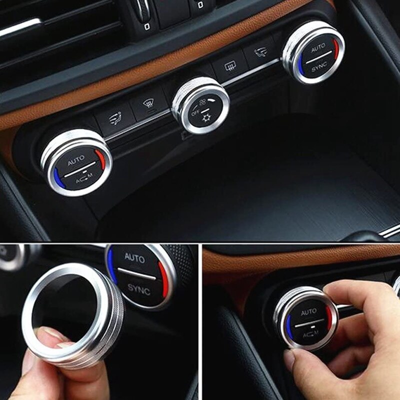 Fit for Alfa Romeo Giulia Stelvio Interior Accessories Car Interior Trim Air Conditioner Knob Cover