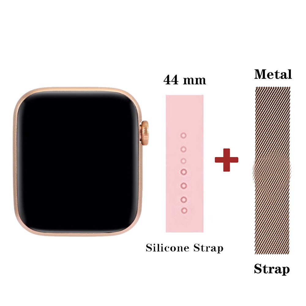 W26 Plus Smart Watch: Pink and Strap