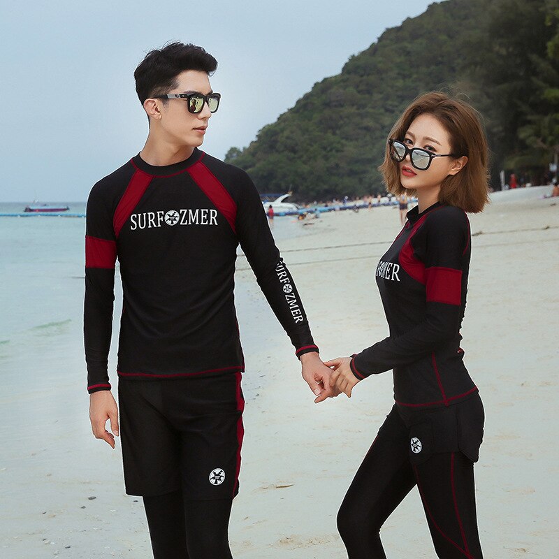 5piece/set Women's Full Body Rash Guard Top & Bottom Dive Skin Sun Suit Two-piece Bikini set Swimming Snorkeling Surfing Mens