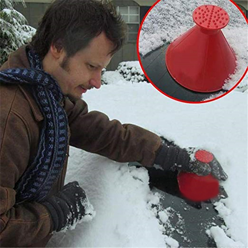 Magic Window Voorruit Auto Venster Ijskrabber Kegel Vormige Trechter Sneeuw Remover Tool Schrapen EEN Ronde Glazenwasser Glas Ruitenwisser