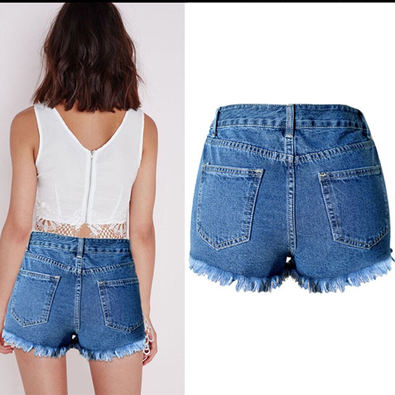 Pantalones cortos de jeans agujero mujer Pantalones cortos ajustados vaqueros para mujeres vaqueros mujer jean denim Pantalones cortos pantalón jean femme
