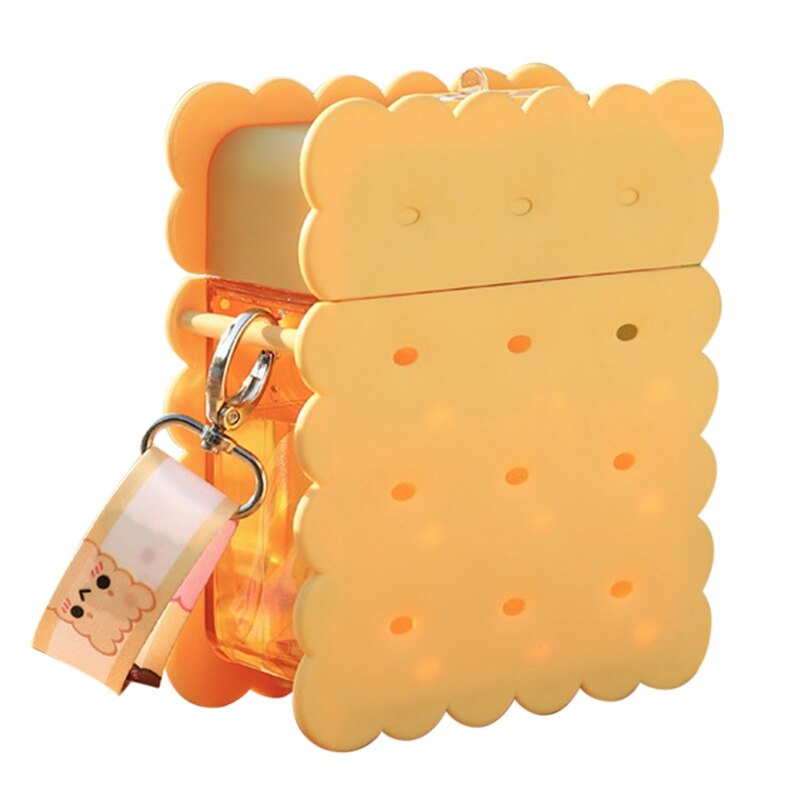 Zomer Creatieve Biscuit Plastic Zuignap Draagbare Band Netto Rode Kop College Student Straat Schieten Cup: Yellow