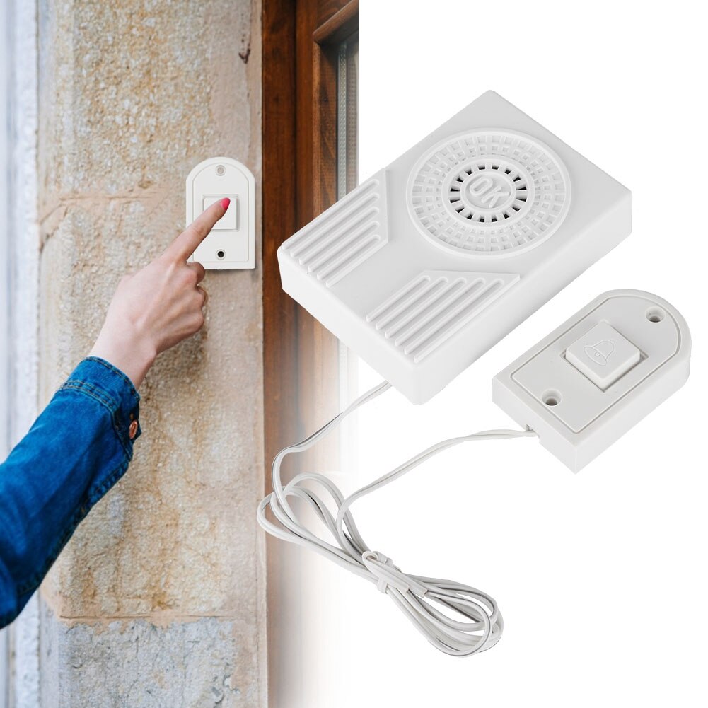 doorbell Homesafe Electronic Wired Button Door Bell Transmitter + Receiver Door Bell Alarm Home Security