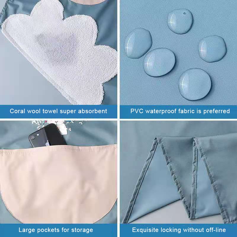 Delantal de cocina para el hogar, limpieza a mano a prueba de aceite, impermeable, para hombres y mujeres, cintura para adultos, monos de café a la , delantal de mano para limpiar