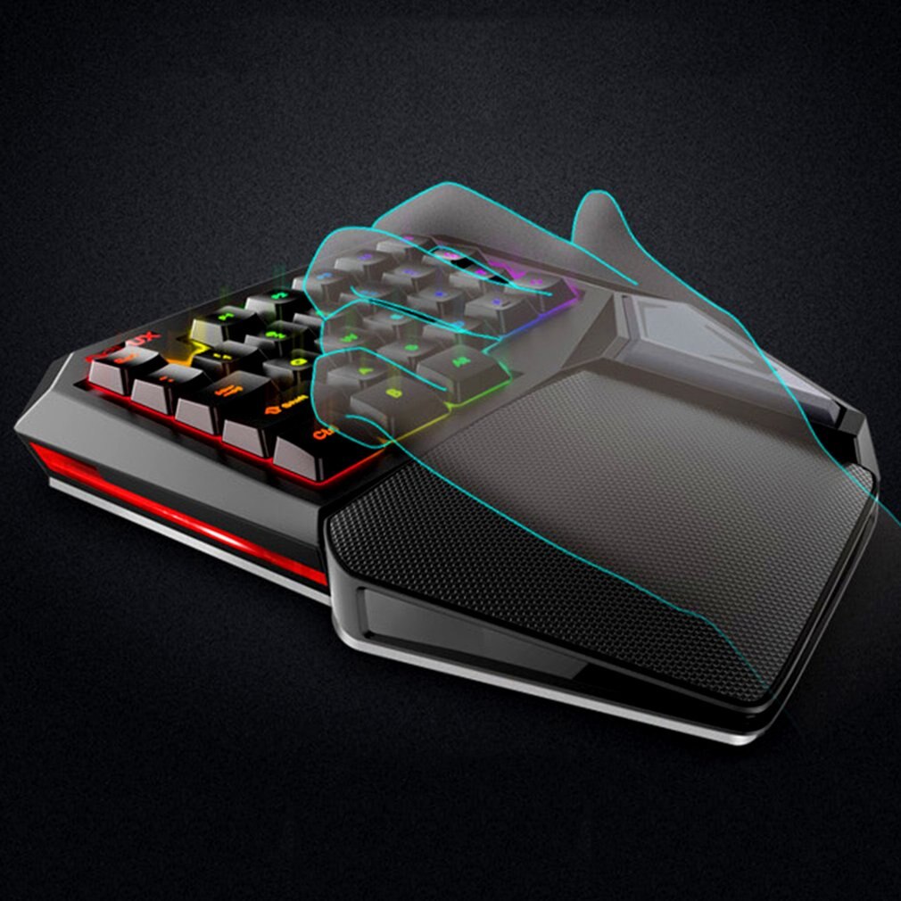 Delux gaming mini keyboard T9 Pro/t9 plus mechanical wired keyboard 7 Color Backlit Single Hand Ergonomic Keypad