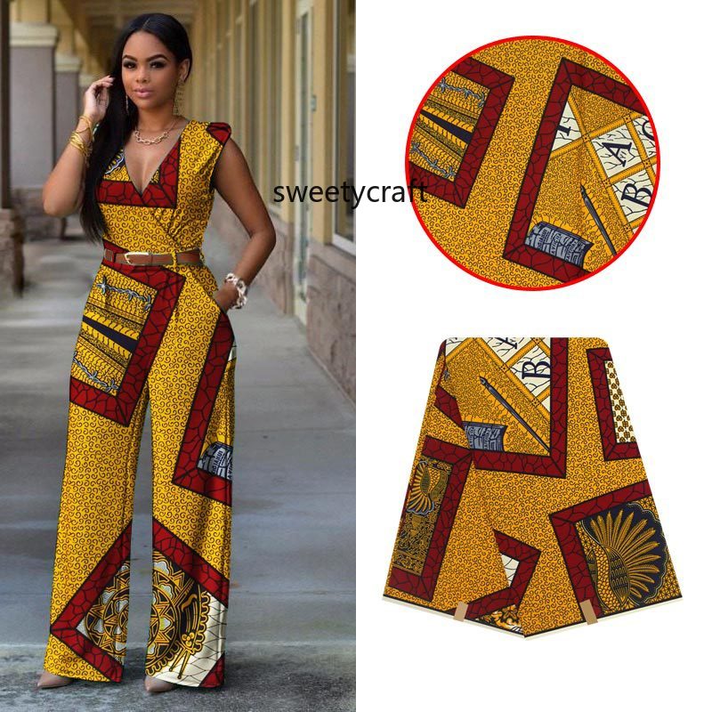 African sewing clothing 100% cotton fabric African batik fabric latest batik fabric 6 yards per piece African Dutch fabric