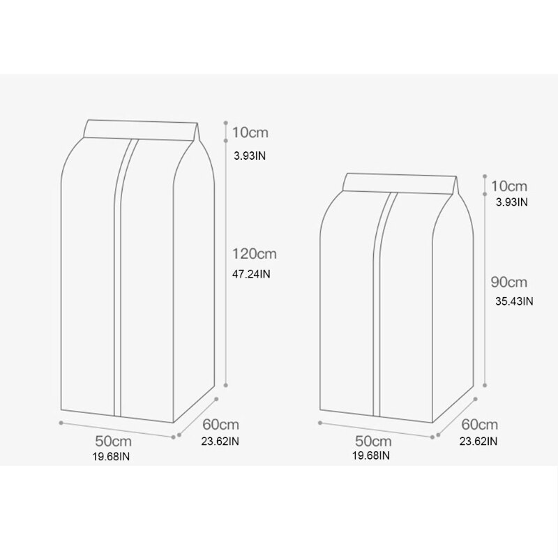 Hanging Garment Bag Clear Window Wardrobe Closet Clothes Storage Pouch Case Organizer Coat Suit Dust Cover Au19 21