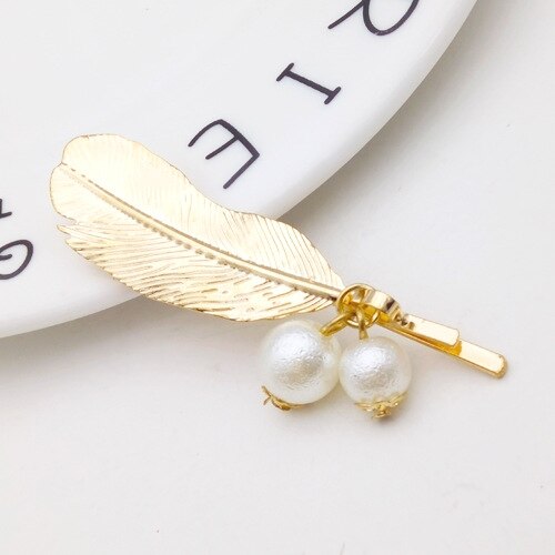 1pcs White Hair Pin Kid Girl Baby Pearl Clip Women Korean Snap Barrette Stick Hair Styling Accessories: c