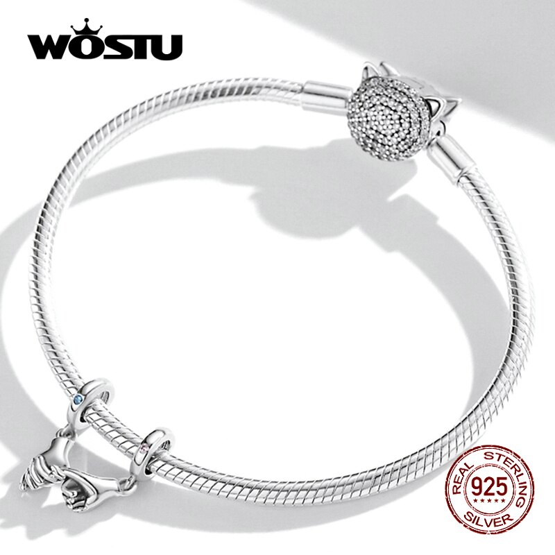 Wostu 100% 925 Sterling Zilver Pinky Swear Liefde Grijpende Vingers Paren Charm Fit Originele Armband Sieraden Valentijn Cadeau