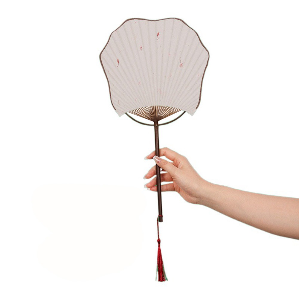Klasyczny bambusowy wachlarz z papieru, dekoracyjny wachlarz w stylu chińprzejrzeć z papieru ryżowego z frędzlami, wachlarz ręczny, rekwizyty robić występów.: Ciemnoszary