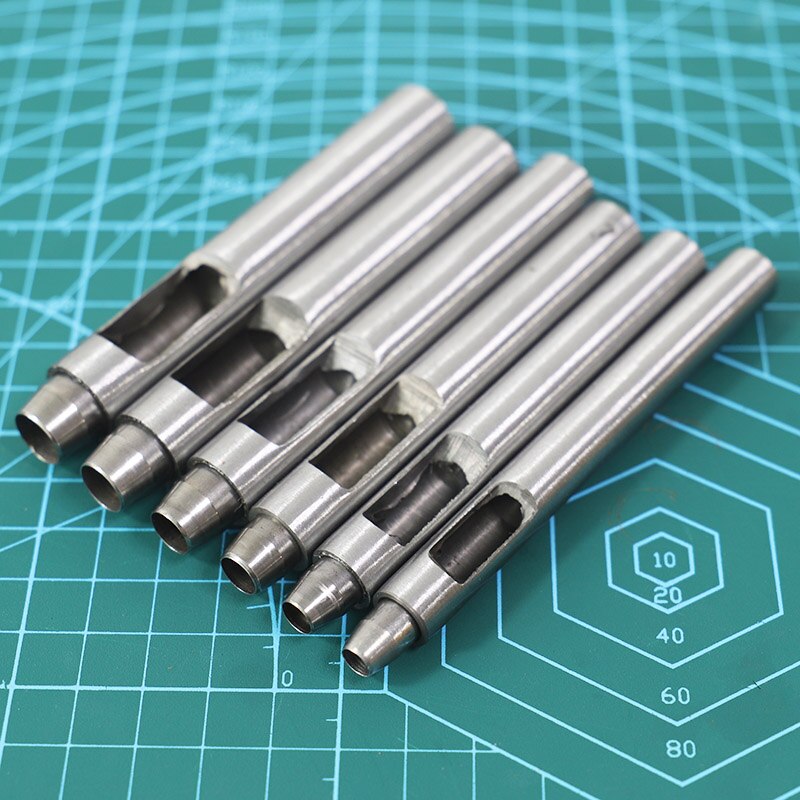 Leather Punch Tool Set Leather Hole Craft Kit Hollow Drilling Puncher Belt Punching Helper DIY Leather Craftwork Accessories