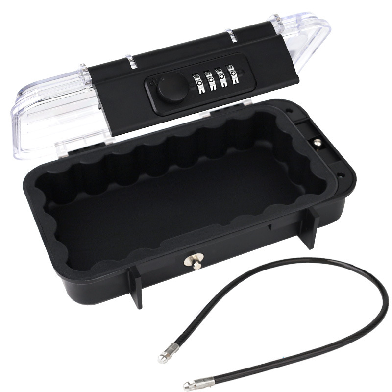 Draagbare Kleine Slotbox Combinatie Veiligheidskoffer Met Code Waterdichte Mini Reisdoos Met Verwijderbare Ketting Veiligheidsdoos: Wit