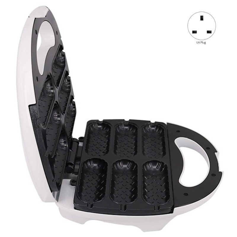 Elektrisk sprø mais hotdog vaffel maker mini fransk muffin hundepinne pølse maskin frokost panne baking grill uk pl