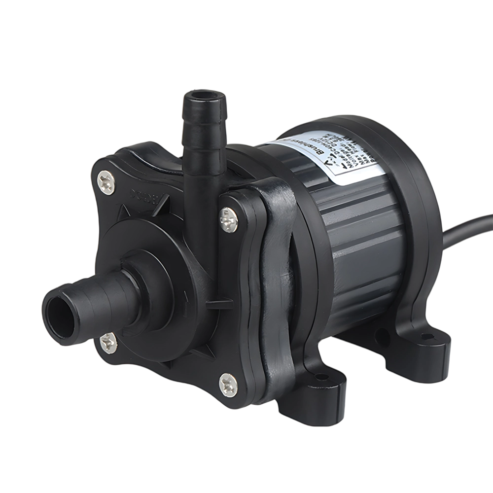 Kleine, leise, wassergekühlte Temperatur-Umwälzpumpe, DC 12/24 V Durchfluss: 360/450 L/H, bürstenloser Motor, Amphibien-Tauchpumpe