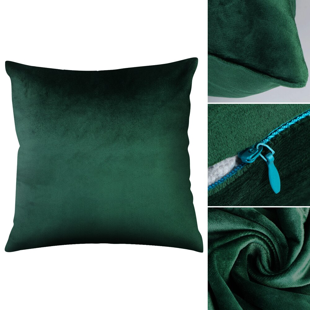 Junejour | Kussenhoes Emerald Fluwelen Kussenhoes Sierkussen Case Sofa Auto Home Decor Zip Up Moderne Mode