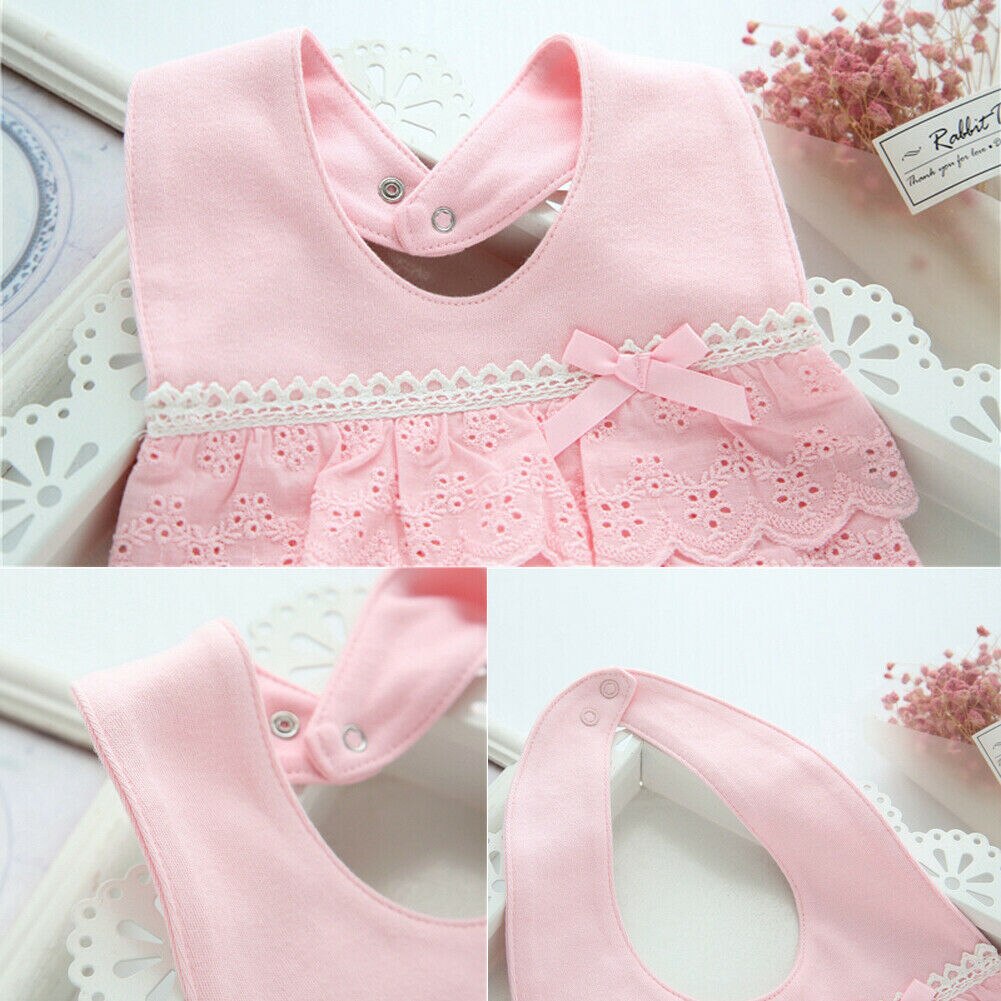 Baby Zubehör Spucktücher Baby Mädchen Bib Prinzessin Spitze Rüschen Baumwolle Bandana Lätzchen Fütterung Speichel Handtuch 100% Baumwolle
