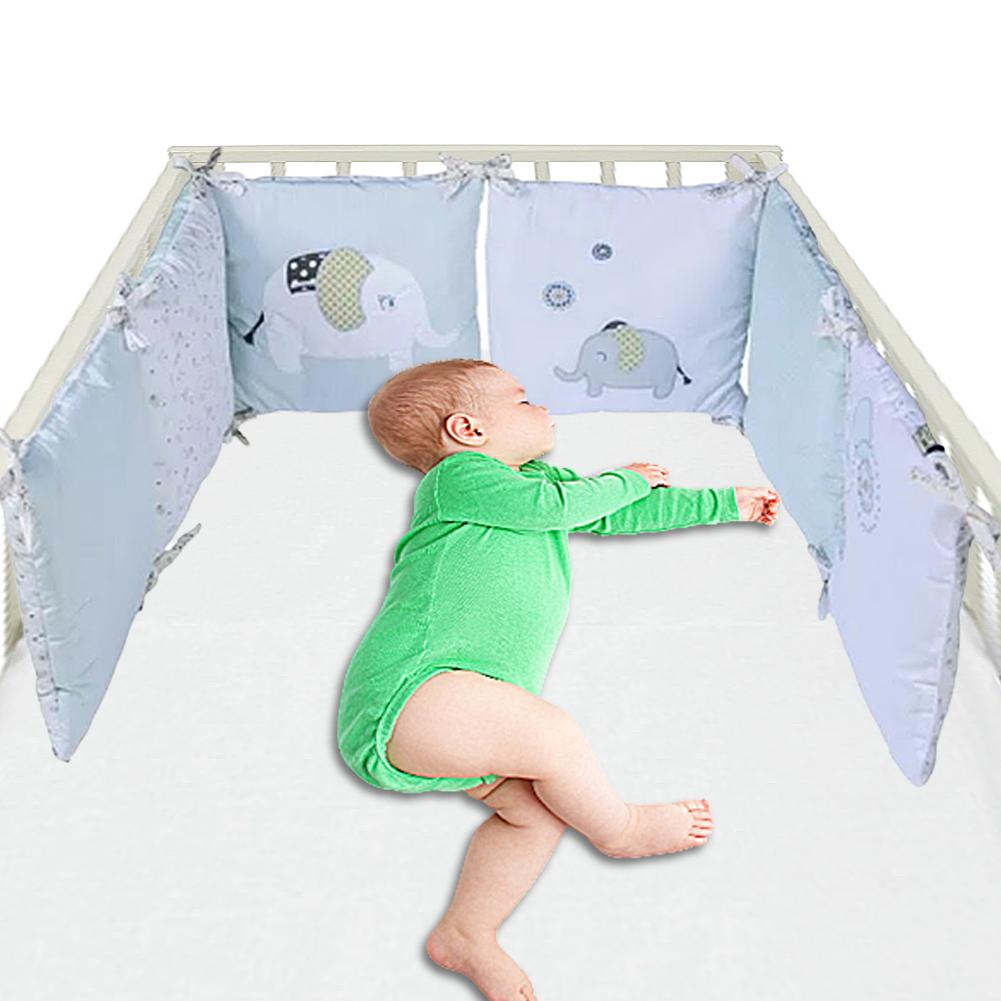 6 Teile/los Baby Bett Protector Krippe Stoßfänger Pads Baby Bett Stoßfänger In Die Krippe Nestchen Sicherheit Baumwolle Mischung Baby bettwäsche Set