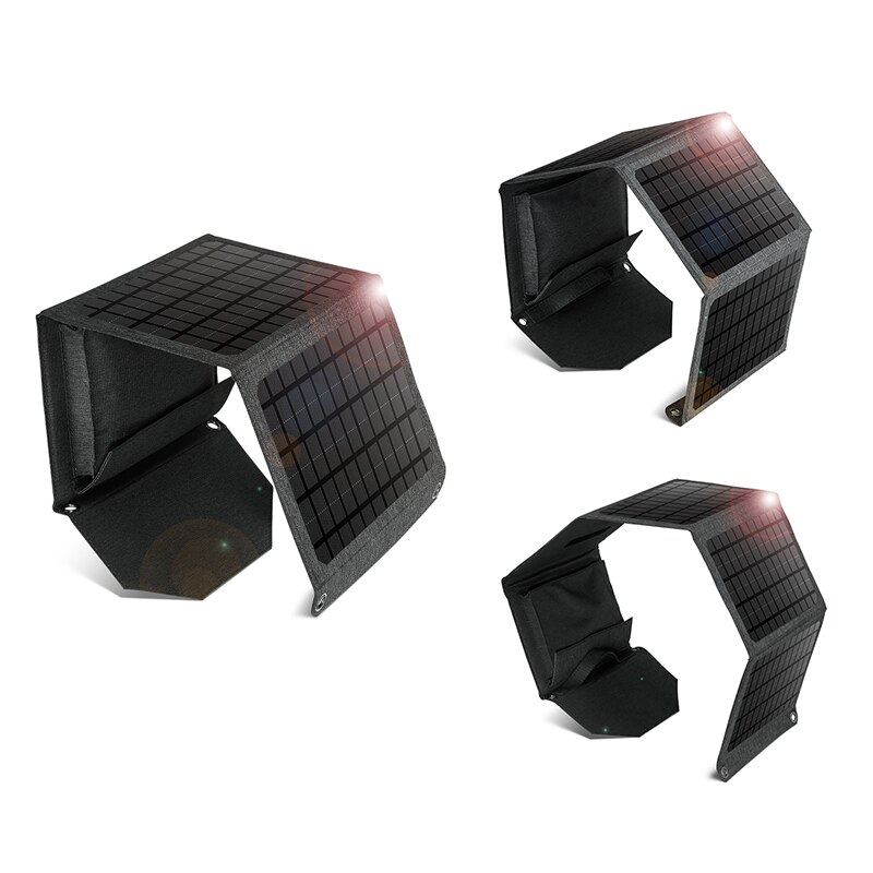 6V Foldable Portable Solar Charger With 2 USB Port For Cell Phone, Solar Panel Sun Power For Hiking Camping