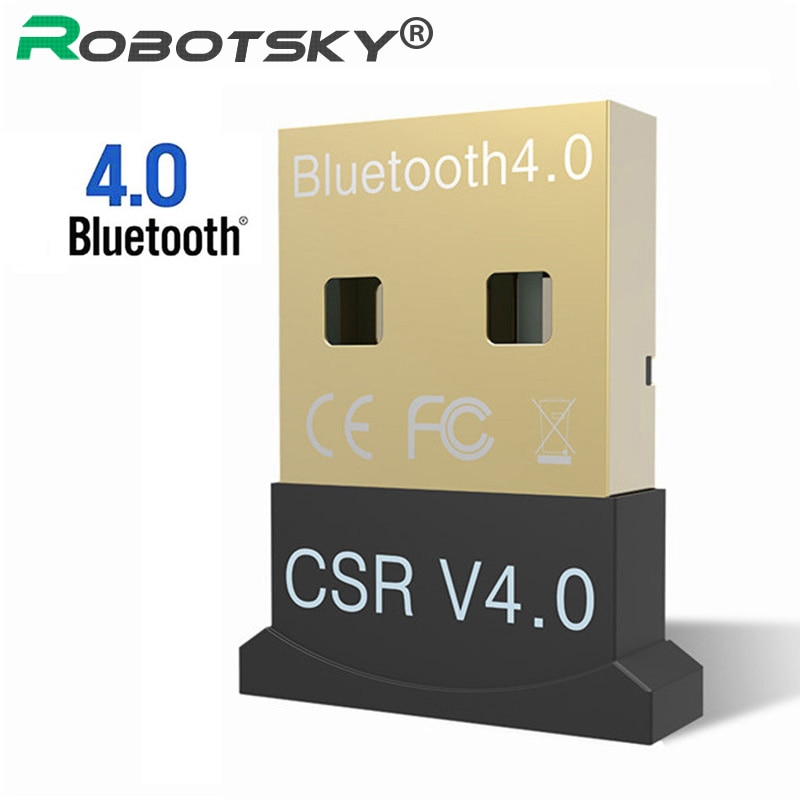 Robotsky Draagbare Usb Bluetooth Adapter Draadloze Bluetooth 4.0 Dongle Zender Voor Windows Xp Vista 7/8/10