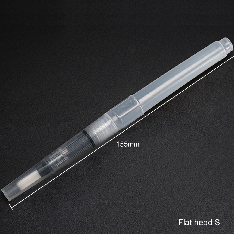 Refillable Water Brush Ink Pen for Water Color Calligraphy Drawing Painting Illustration Pen Small Middle Large Different Size: Flat head S