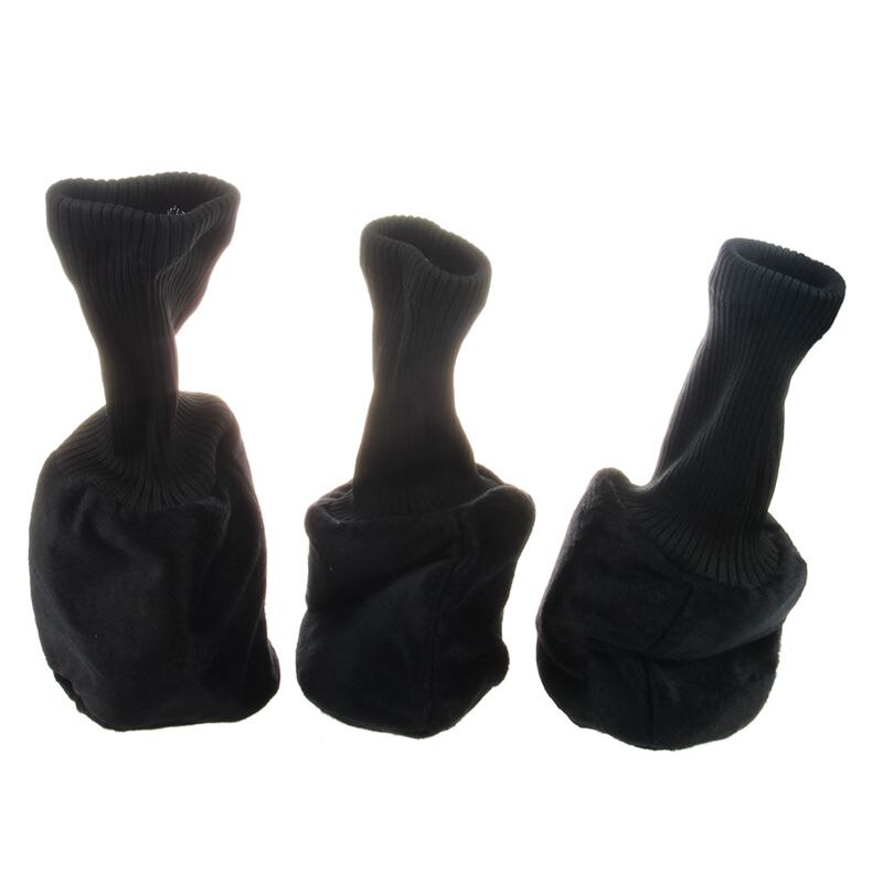 einstellen von 3 Schwarz lang Nacken Golf Verein Kopf Abdeckungen Headcover schützen 1 3 5