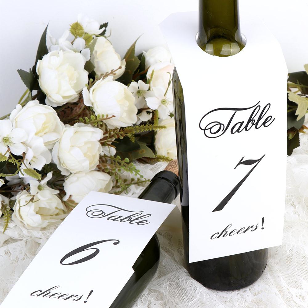 OurWarm Wedding Decoration Wine Bottle Number Cards Numbers 1-20 Paper Table Number Label Party Direction Signs
