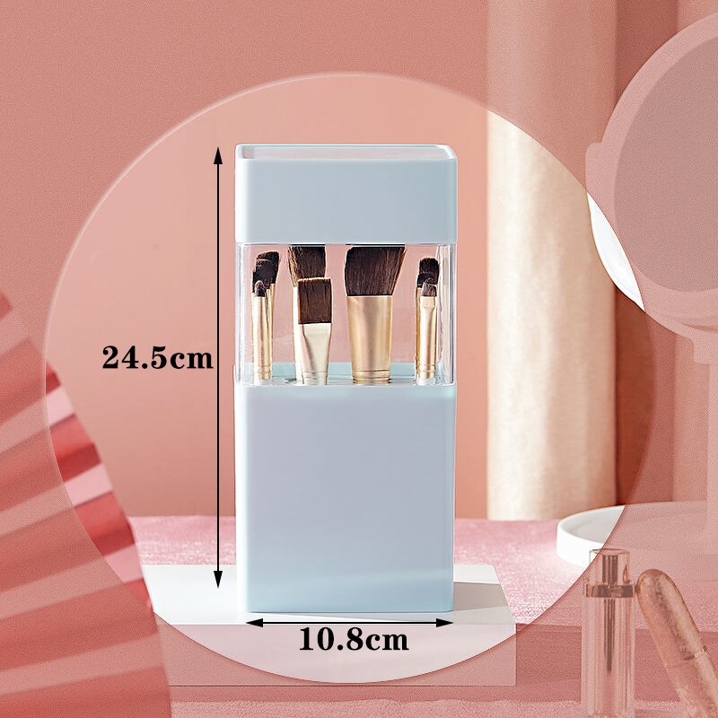 Makeup opbevaringsboks støvtæt make up børster holder øjenbryn blyant arrangør rækkevidde maquillage støvtæt kosmetisk æske