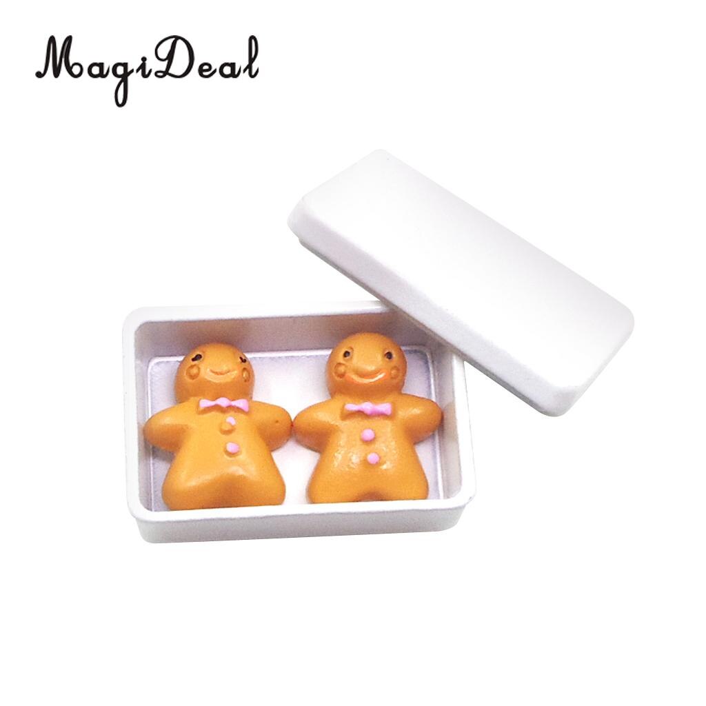MagiDeal Lovely 1:12 Dollhouse Miniatures Kitchen Accessories Biscuit Box with 2 Pieces Cookies: White 