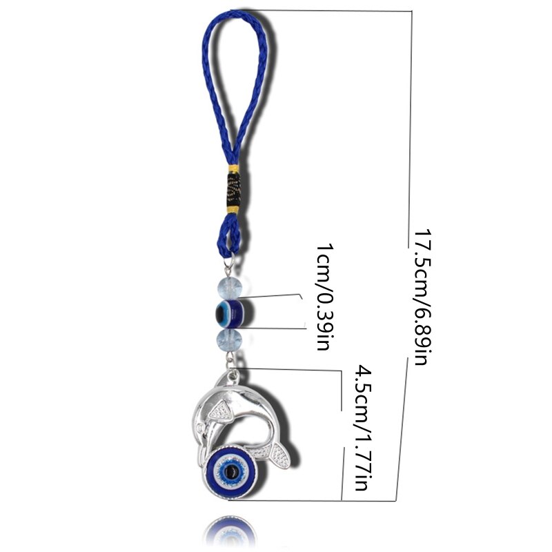 Turks Blauwe Boze Oog Dolfijn Hanger Amuletten Lucky Charm Opknoping Ornament Voor Thuis Slaapkamer Woonkamer Auto Decoratie Housewarm