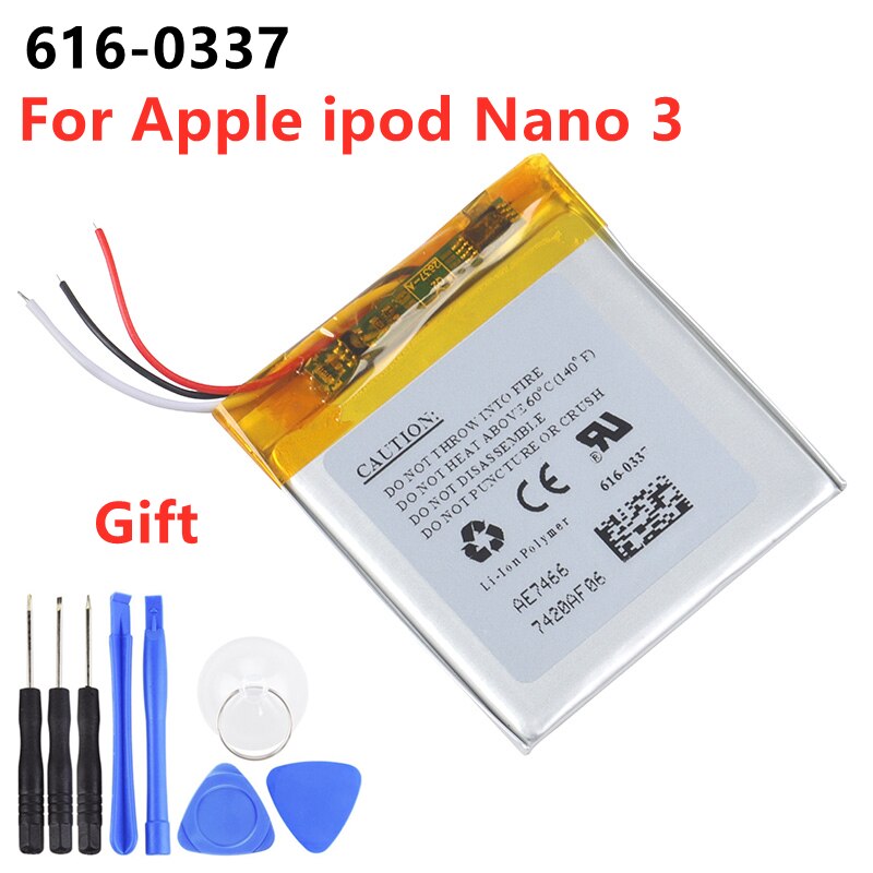 Original Replacement Battery 616-0337 For Apple ipod Nano 3 3G 3rd 3Gen Generation 3TH MP3 A1236 Nano3 Battery + Free Tools